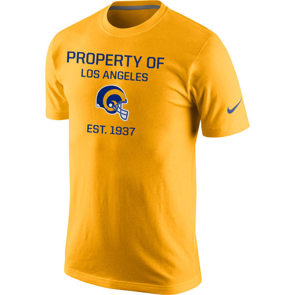 Men NFL Los Angeles Rams Nike Property Of Performance TShirt Gold